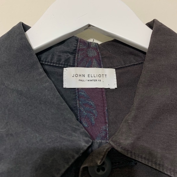 🔥 John Elliott Distorted Military Paint Splatter Shirt Washed Black - Picture 5 of 12